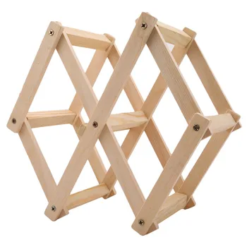 

Hot Classical Wooden Red Wine Rack 3 Bottle Holder Mount Kitchen Bar Display Shelf Kitchen Bar Accessorie Folding Wood Wine Rack
