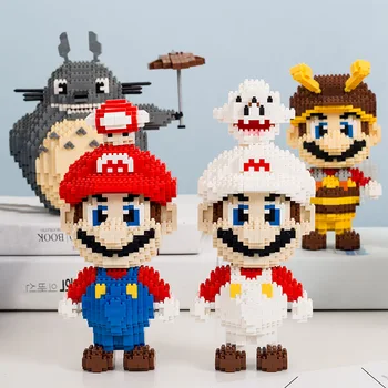 

1650pcs+ MePin Mini Super Marioed Bros Figure Yoshied Luigi Diamond Building Block Model Mirco Bricks Toys For Children Gift