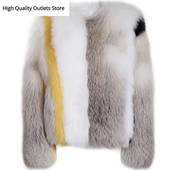 

ladies fur jacket real fur jacket women natural fur jacket fox fur long sleeve