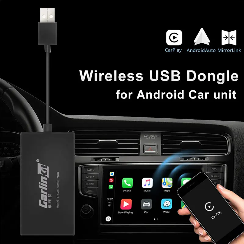 Carlinkit CarPlay ключ Bluetooth для Apple IOS Android Авто MP5 плеер беспроводной мини USB черный поддерживает Smart Link