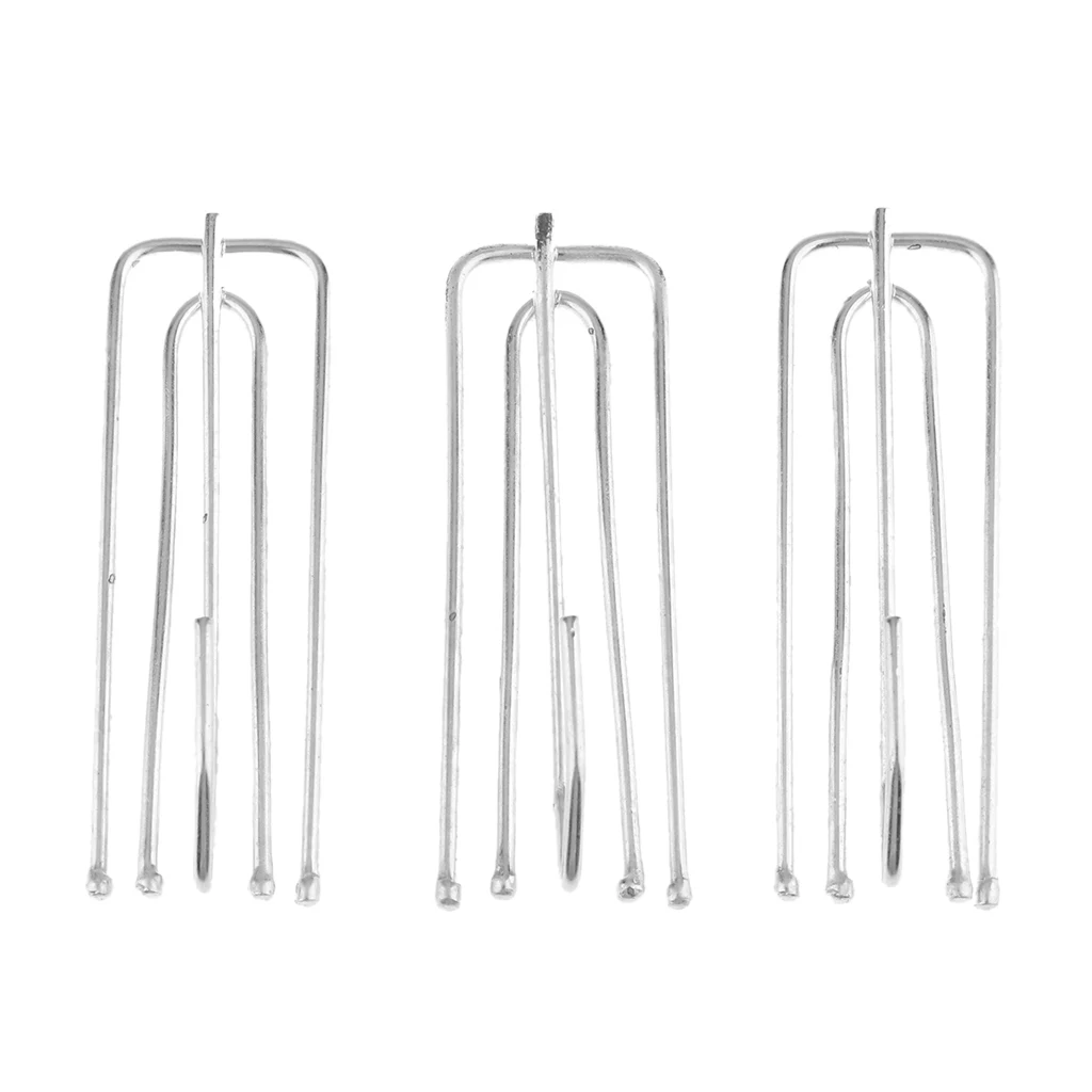 30Pieces Curtain Hooks Clip Tape 4-Prong Pinch Pleat Hanging Goblet Metal/Steel