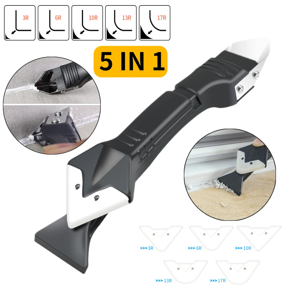5 in 1 Silicone Scraper and Glue Remover Knife Angle Beauty Sewing Spatula Beauty Sewing Tool