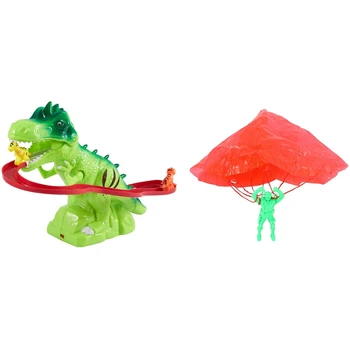 

1 Set Children Electric Tracks Climb Stair Dinosaur Toys & 1 Set Ejecting Parachute Toy