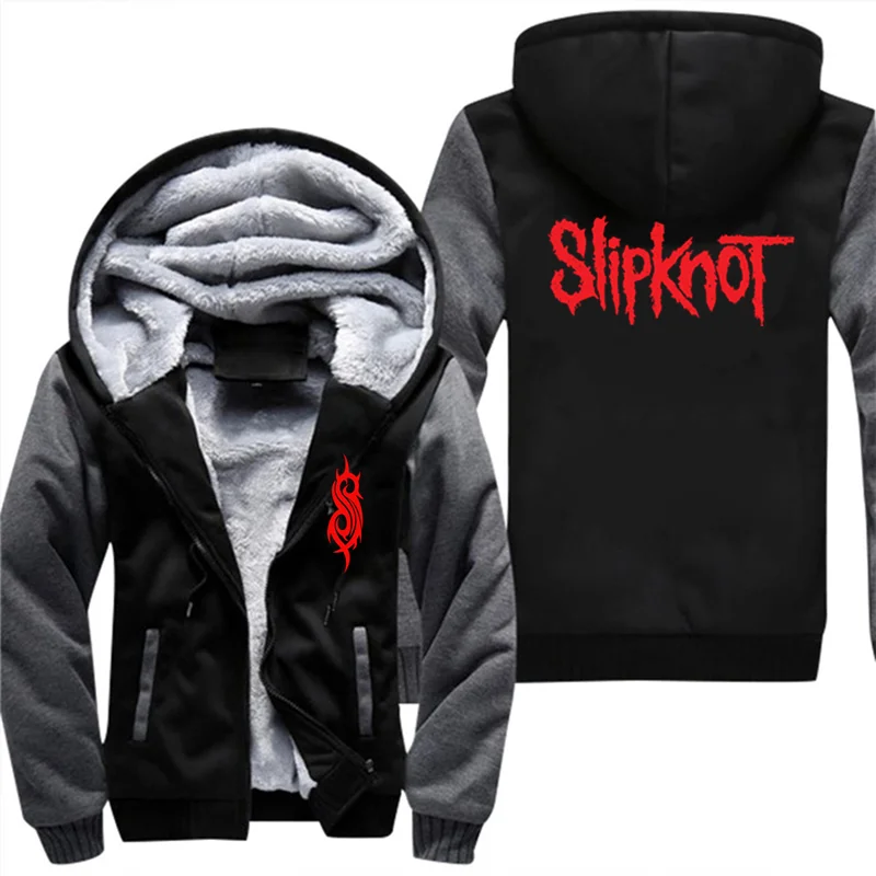 Каменный Slipknot мужской теплый хлопок толстый плюс бархат пальто толстовка с