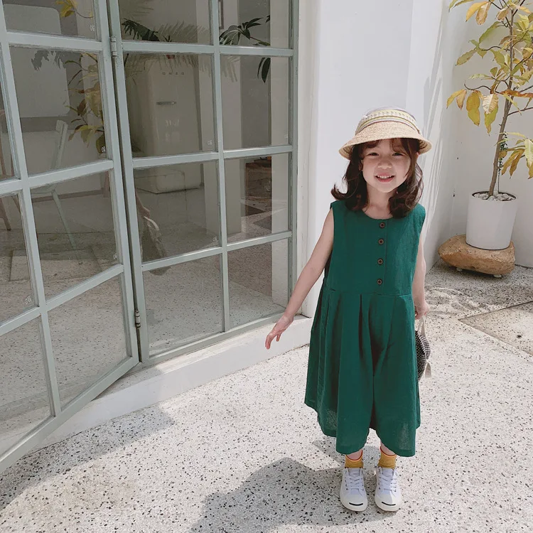 Tckids Childrenswear Customizable 19 Summer CBC Style Three-Color One-piece Wide-Leg Culottes