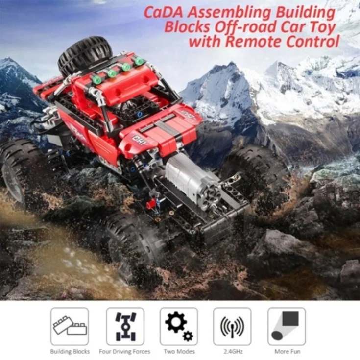 1 Двойной E CADA C51058W 491 шт 2,4G RC автомобиль бульдозер вилочный погрузчик строительные блоки машина техника Дети DIY собрать RC игрушки для детей - Цвет: 1
