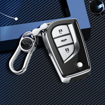 

TPU soft car key case Protective shell full cover for Toyota Corolla Prado Fortuner RAV4 folding flip Styling Car Accessories