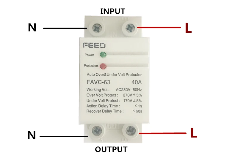FEEO 63A перенапряжение и под напряжением защитное устройство предохранитель реле защиты
