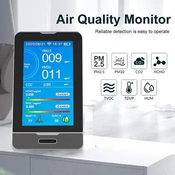 

Air Quality Monitor WiFi Rechargeable Real-time Detector