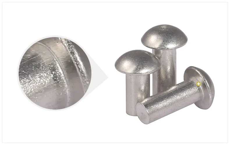 GB867 [M2-M8] Aluminum Solid Round Head Rivet Alloy Self-plugging Rivet Semi-round Head Aluminum Rivet Solid Rivet