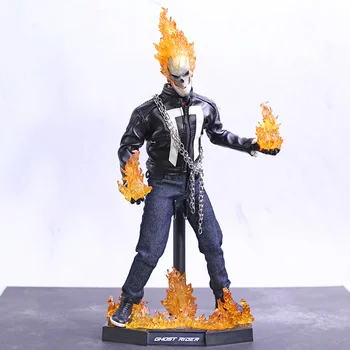 

Marvel Ghost Rider Roberto Reyes PVC Action Figure with LED Light Collectible Model Toy