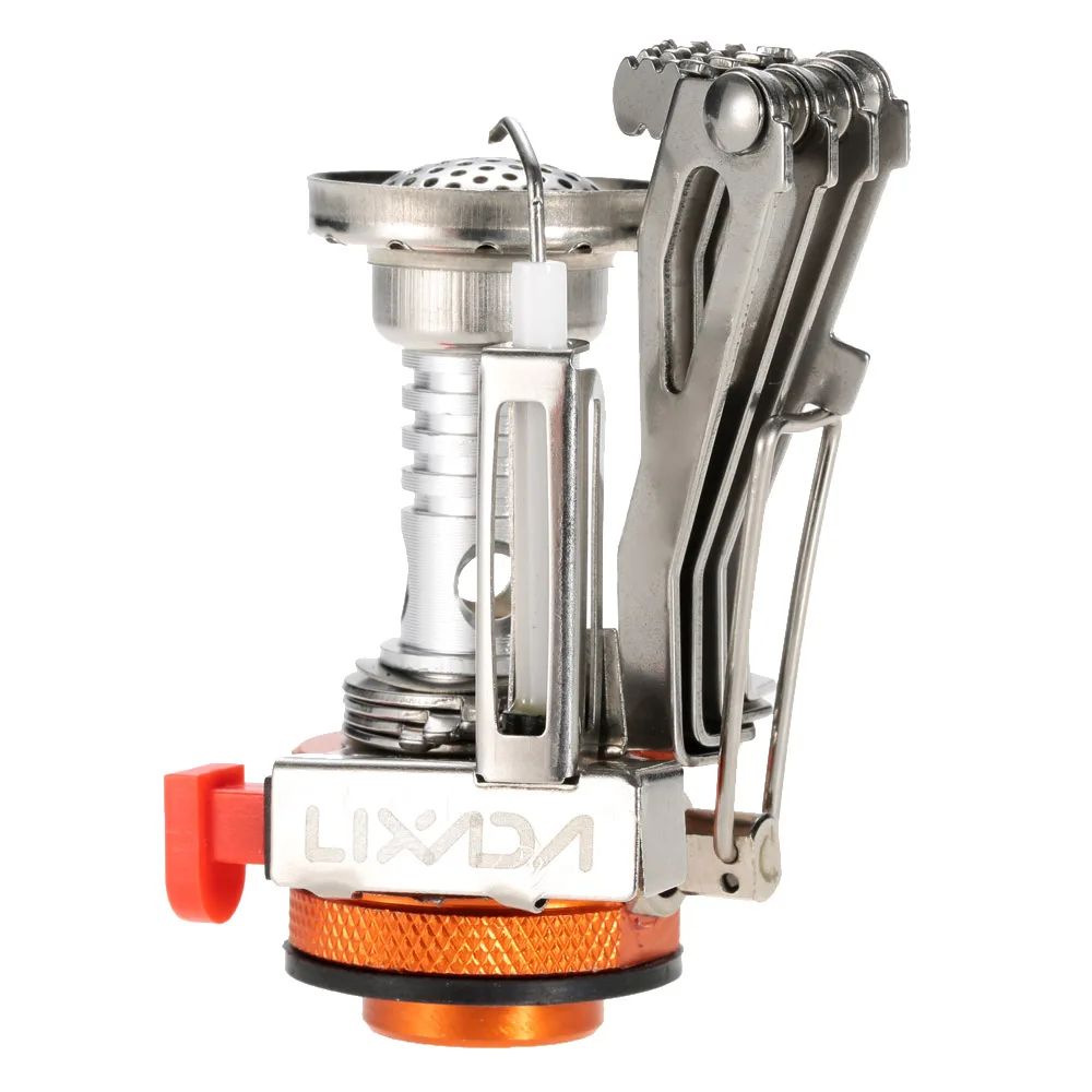 Lixada 3000W Lightweight Mini Pocket Stove Outdoor Camping Burner Cooking Burner Folding Camping Gas Stove