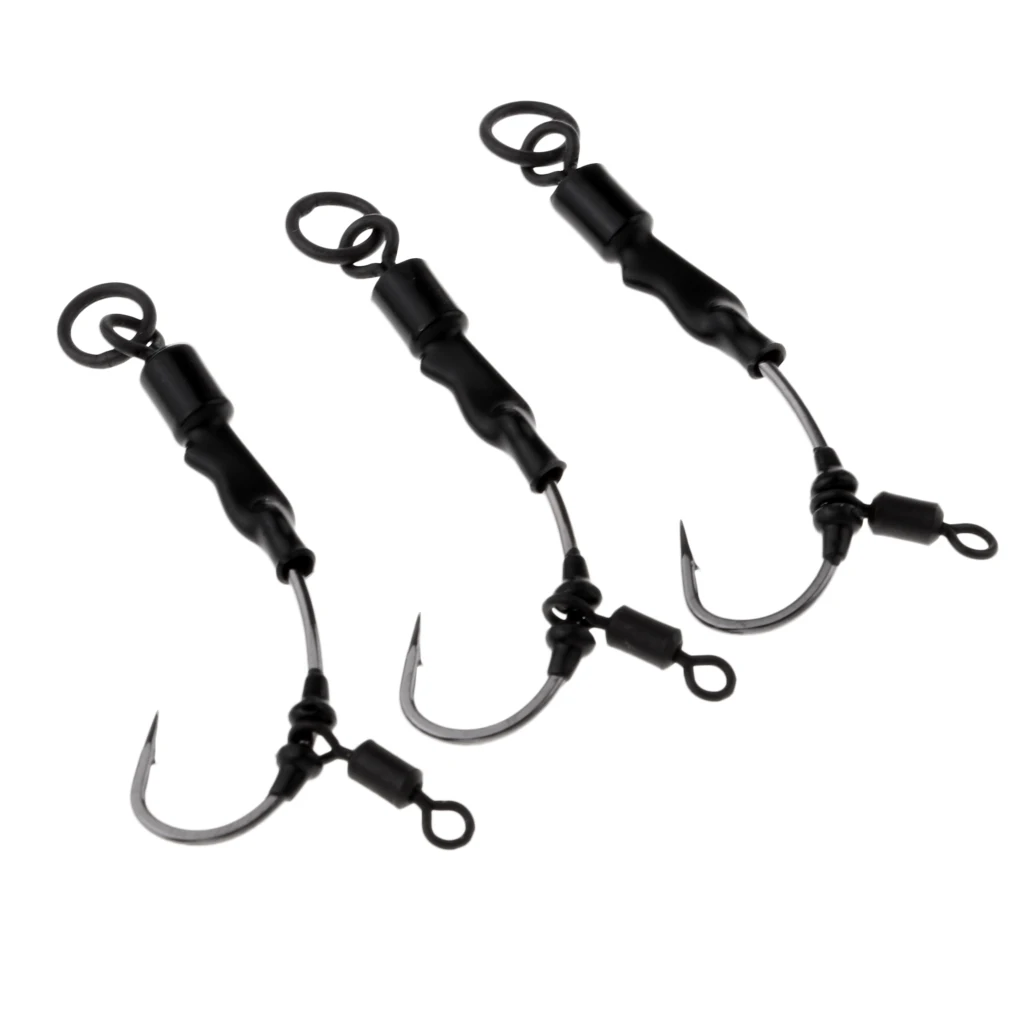 3 шт. для рыбалки на карпа, Chod Rigs готовые привязанные Chod Rigger колючие крючки