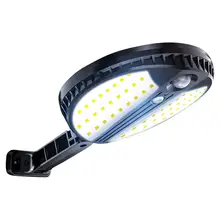 Круглый 70LED Солнечный открытый настенный светильник IP65 водонепроницаемый датчик движения настенный светильник с пультом дистанционного управления для двора сада улицы