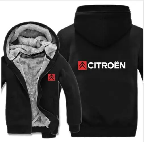 Citroen толстовки Мужская куртка зимняя высококачественная мужская повседневная шерстяная подкладка флис Citroen свитера с логотипами Толстовка - Цвет: 14