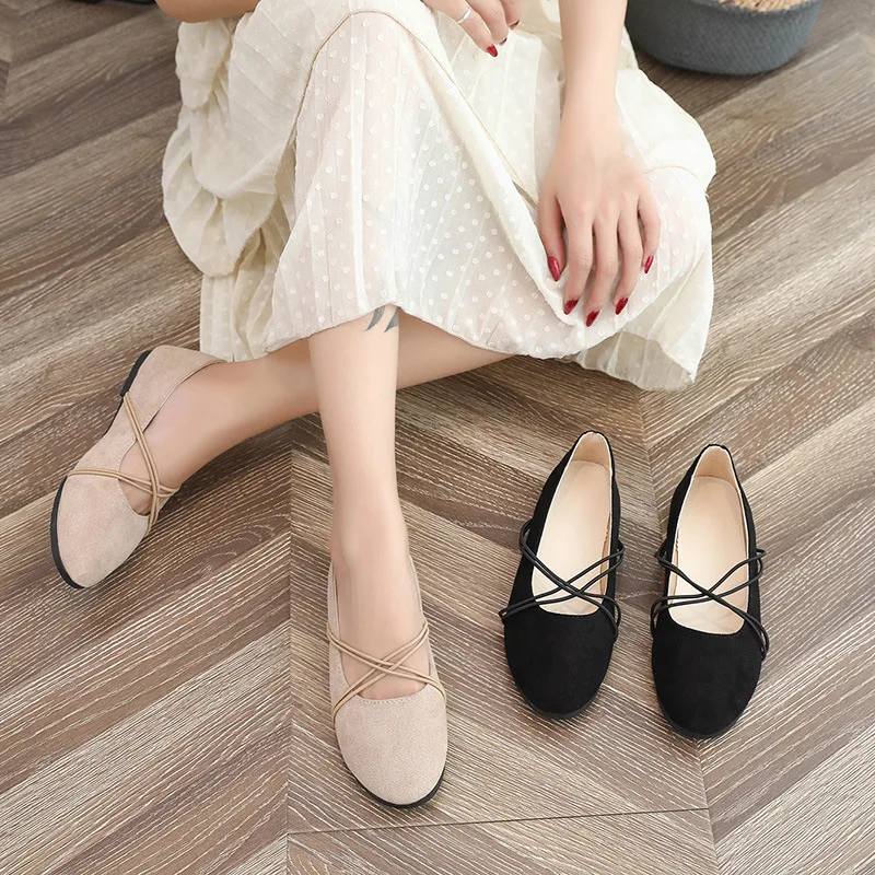 

2018 Spring And Autumn New Style Korean-style Versitile Fashion Shallow Mouth Moccosins Women's Flat Grandma Shoes