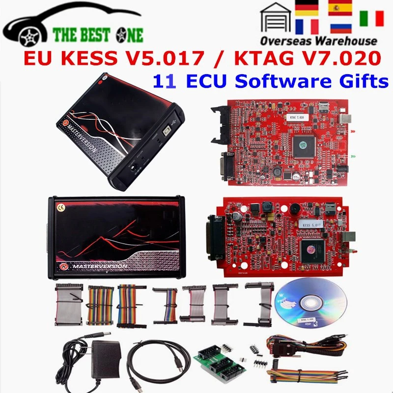 Protocols BDM Adapters EU Version KESS V2.47 5.017 KESS V5.017 V2 4LED Red PCB