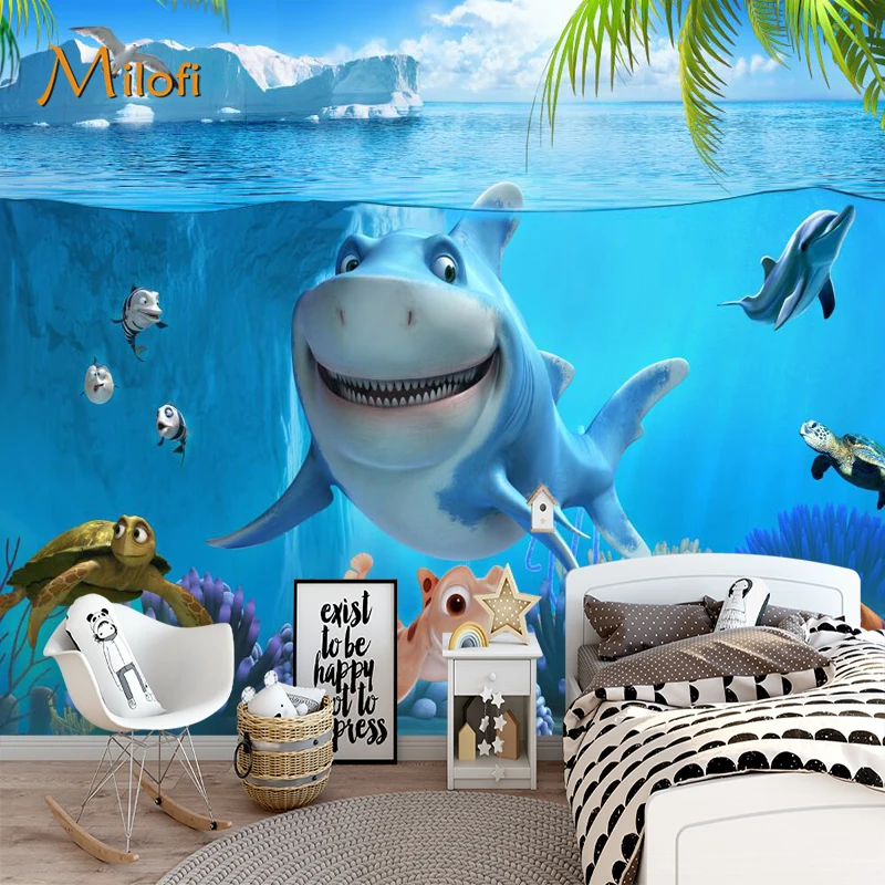 Custom 3D wallpaper mural hand-painted watercolor sky whale children's room mural background wall decoration mural 3 foldable bike bicycle parts k whale titanium bike frame custom