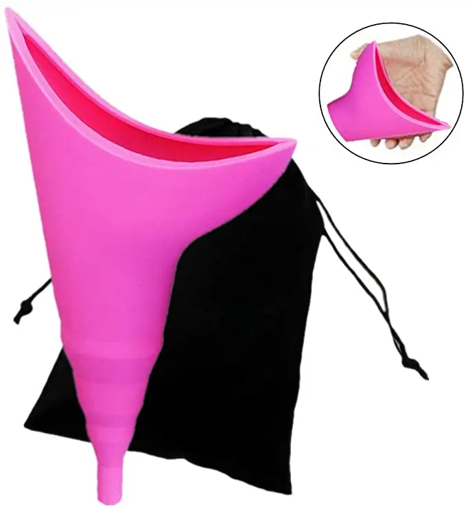 

Emergency female woman urine bag urinal funnel stand non-disposable outdoor camping sport Stand Up Pee toilet urine bag funnel