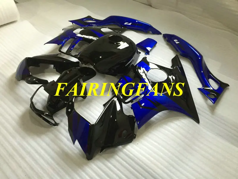 Мотоцикл обтекатель комплект для HONDA CBR600F3 97 98 CBR 600 F3 CBR 600F3 CBR600 1997 1998 черно-голубые Обтекатели части+ подарки HM13