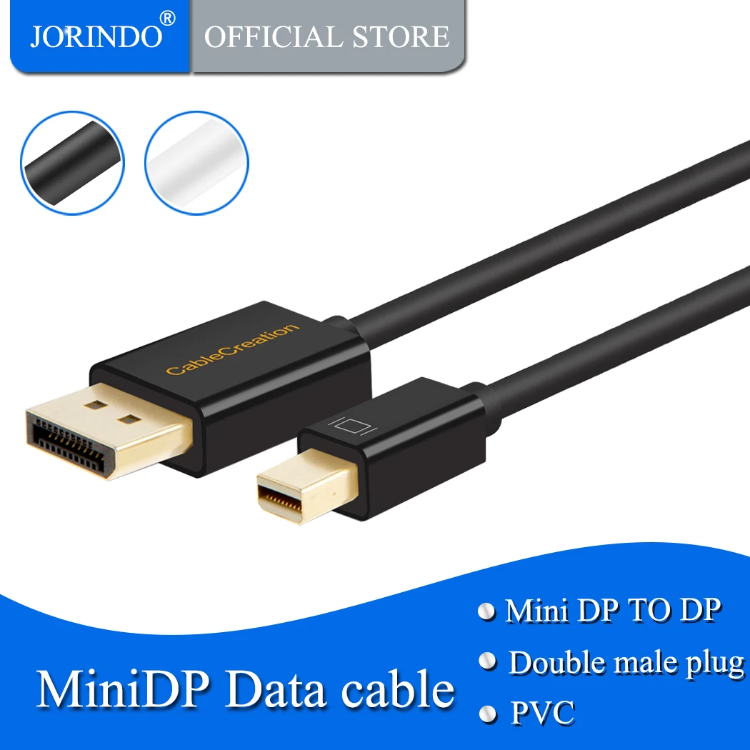 Кабель jorinmini DisplayPort к позолоченный кабель 6 футов Mini DP с поддержкой разрешения 4K 1 83