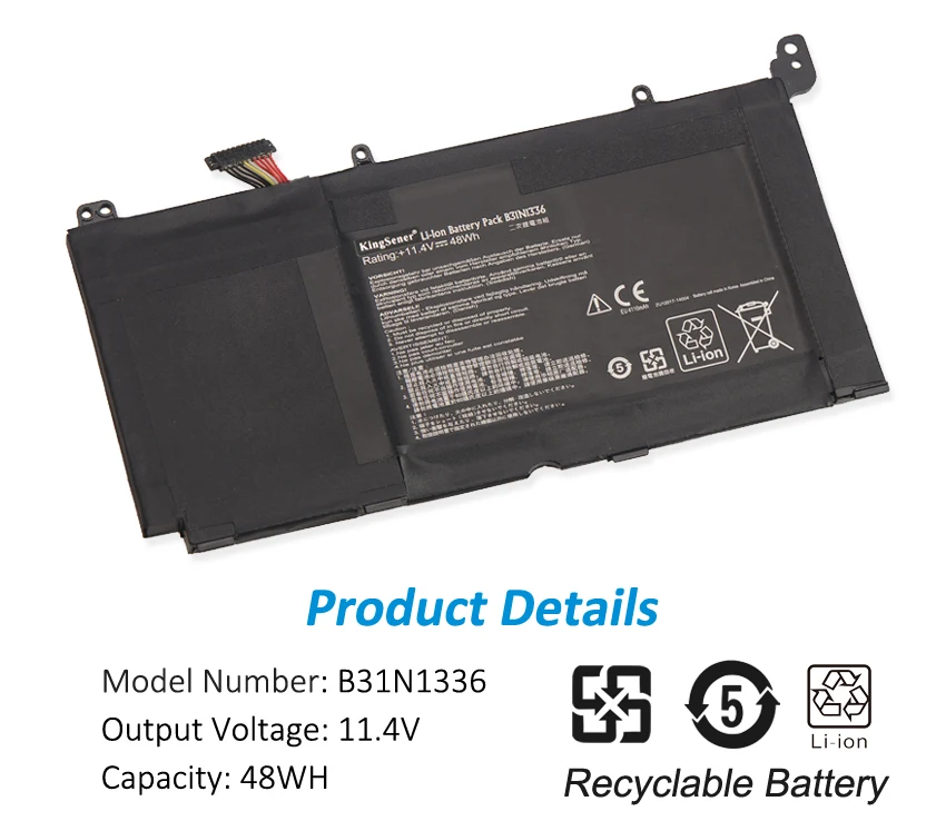 Kingsener Novo B31n1336 C31-s551 Bateria do Portátil para Asus Vivobook S551 S551lb S551la R553l R553ln R553lf K551ln V551 V551la - Imagem 2