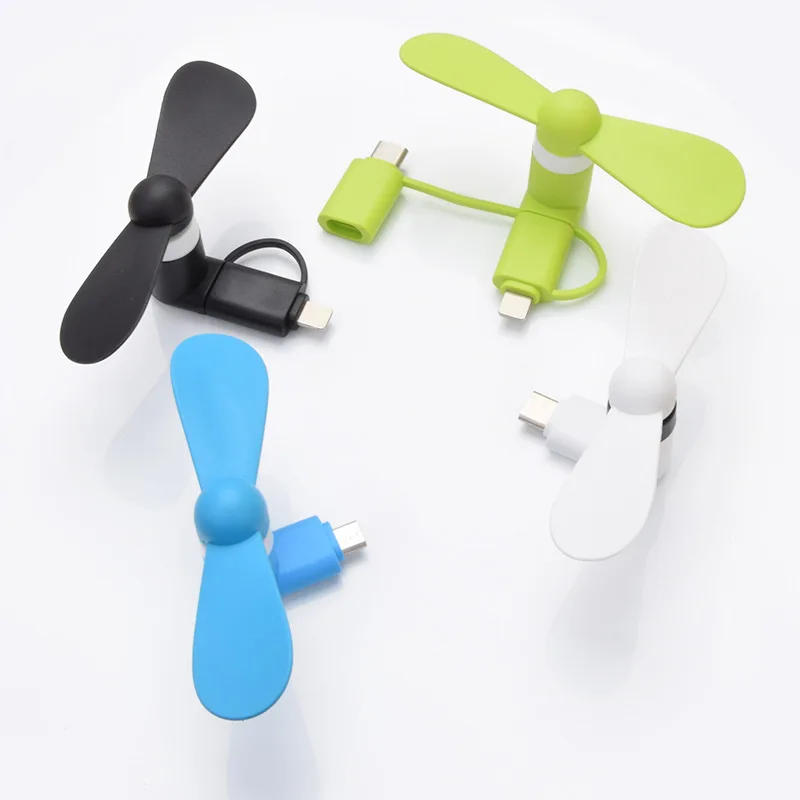 2 IN 1 Travel Portable Cell Phone Mini Fan Cooling Cooler For Micro USB C For iPhone 5 6 6S 7 Plus 8 X for Android Not Type-c