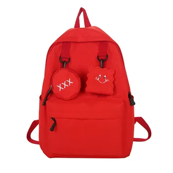 

Fashion Women Nylon Solid Color Capacity Student Backpack Travel Couple Bag School Ladies Female Small Multi-Function Kids