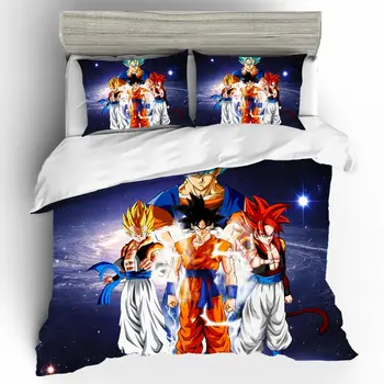 

Dragon Ball Home Textile Custom Duvet Cover Bed Sheets And Pillowcases Set Japan Anime 3D King Size Bedding Set Dropshipping