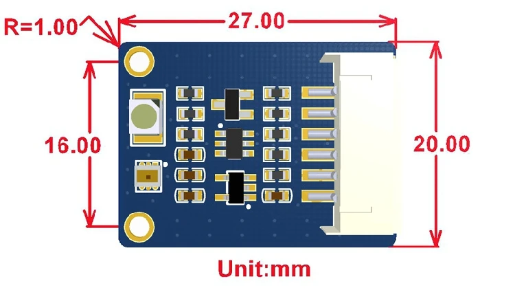 TCS34725 Color Sensorsize