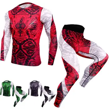 

Men's Compression Sportswear Suits Gym Tights Training Clothes Workout Jogging Sports Set Running Rashguard Tracksuit For Men