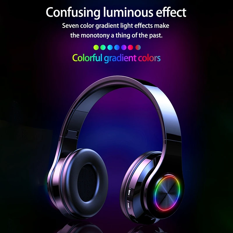 T6 Wireless Bluetooth Headband Game Headphone Headset 5 0 Deep Bass Stereo Noise Reduction Gaming Headsets for Mobile