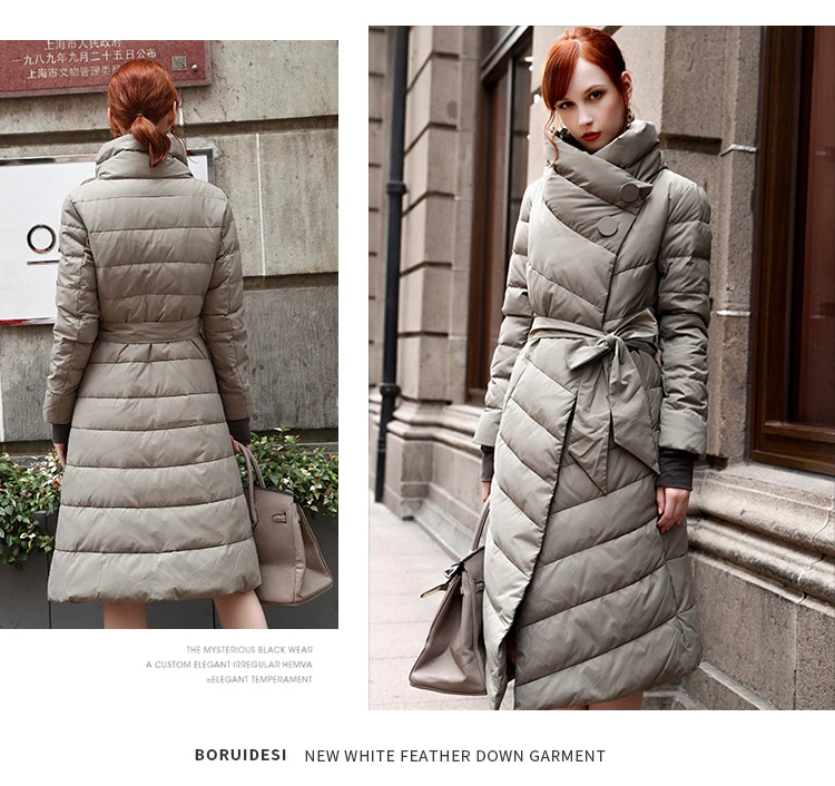 New Cotton Special Sales Woman Coat Waist Slim Body Collar Thickening In The Long Paragraph Over Knee Jacket Warm Women