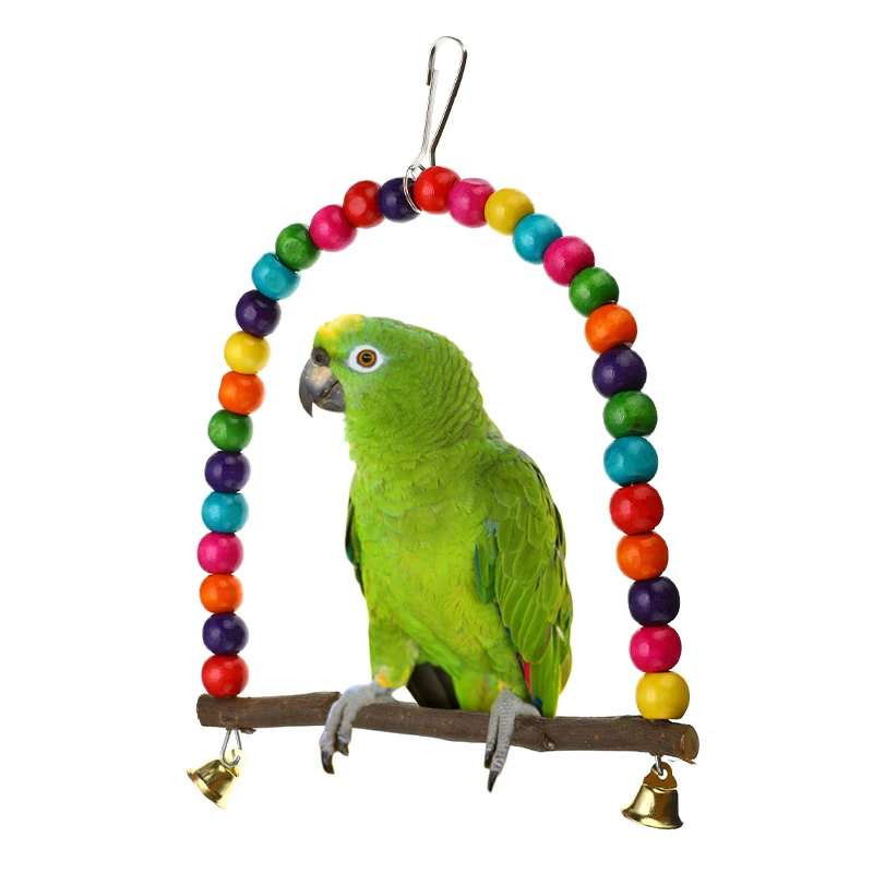 Деревянный попугай качели разноцветный таракатик Lovebird деревянные птицы