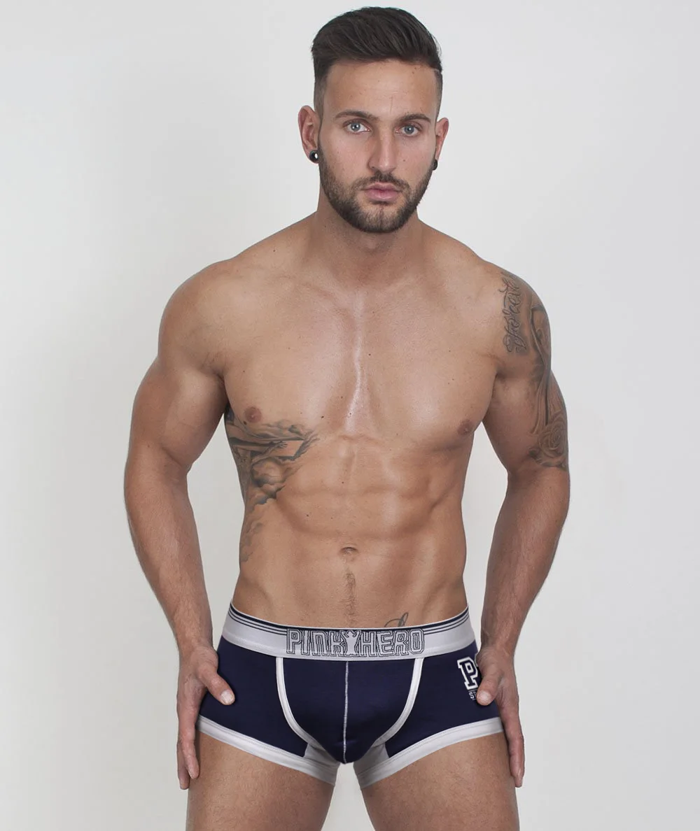 Blue Cotton Printed Boxer Briefs