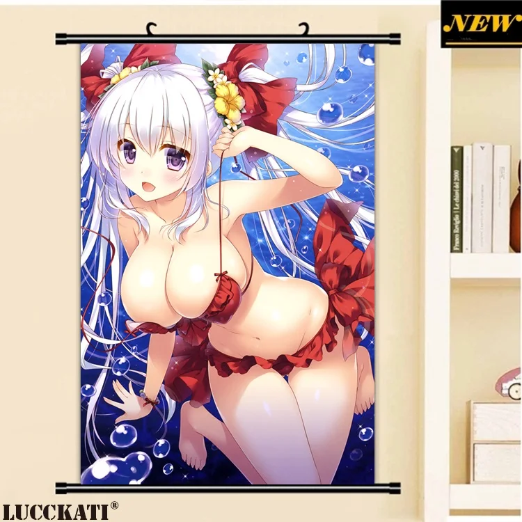 40X60 см Dengeki Moeoh бикини купальник бюстгальтер попка сексуальный лоли каплей мультфильм аниме Настенная картина плакат прокрутки холст живопись - Цвет: J