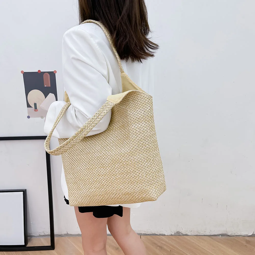 2021 Summer Straw Bags For Women Handmade Beach Bags Raffia Rattan Woven Handbags Female Vacation Large Capacity Tote Bags