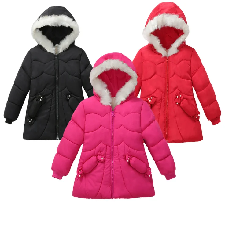Детская зимняя хлопковая куртка-пуховик; Новинка года; Модная одежда для девочек; детская одежда; толстая парка с меховым капюшоном; зимний комбинезон; Верхняя одежда; пальто