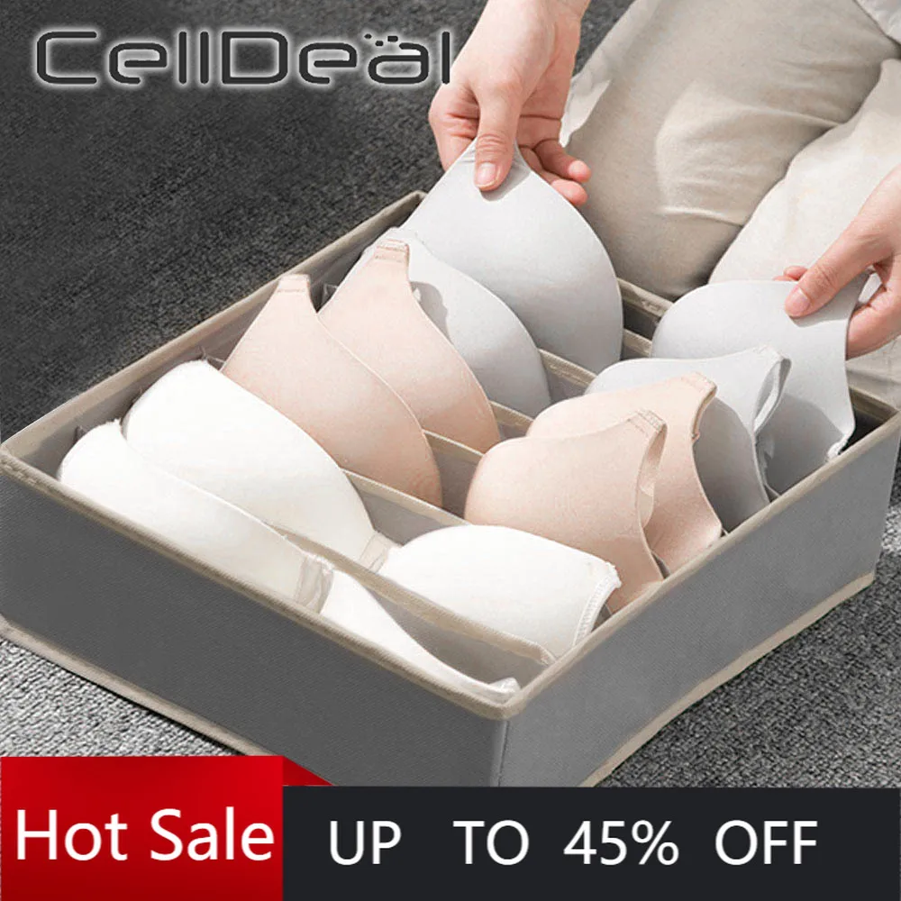 

Foldable Clothing Storage Boxes Bra Ties Underwear Closet Organizer Drawer Divider Clothing Socks Box Home drawer Multi-grid