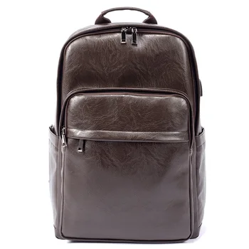 

Men's Business Casual Backpack Fashion Simple College Student All Match Casual Men's Bag Hot Soft Surface PU Leather Bag