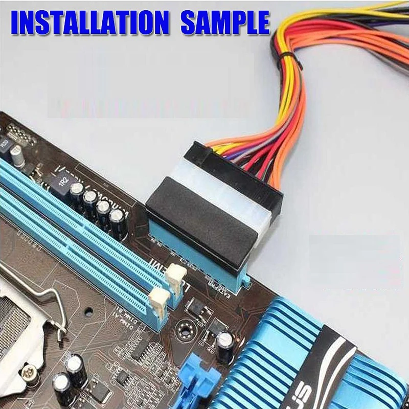 Atx 24 Pin Female To 24 Pin Male Прямоугольный адаптер для настольного ПК питания