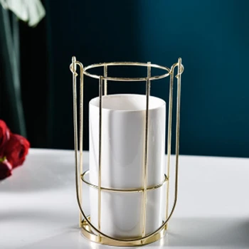 

New Home use Succulent Flower Pot Portable Golden Wrought Iron Vase Decoration Living Room Home Decoration Decoration