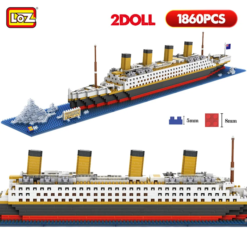 Kopen LOZ Schepper Mini RMS Titanic Schip 3D Model Bouwsteen Micro Boot DIY Monteren Bakstenen Onderwijs Speelgoed voor Kinderen Geschenken