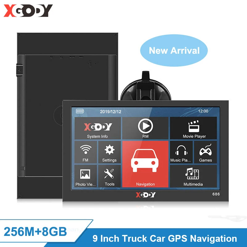 XGODY 9 ''навигатор для грузовика Автомобильный Gps-навигатор 256M + 8G Bluetooth Камера