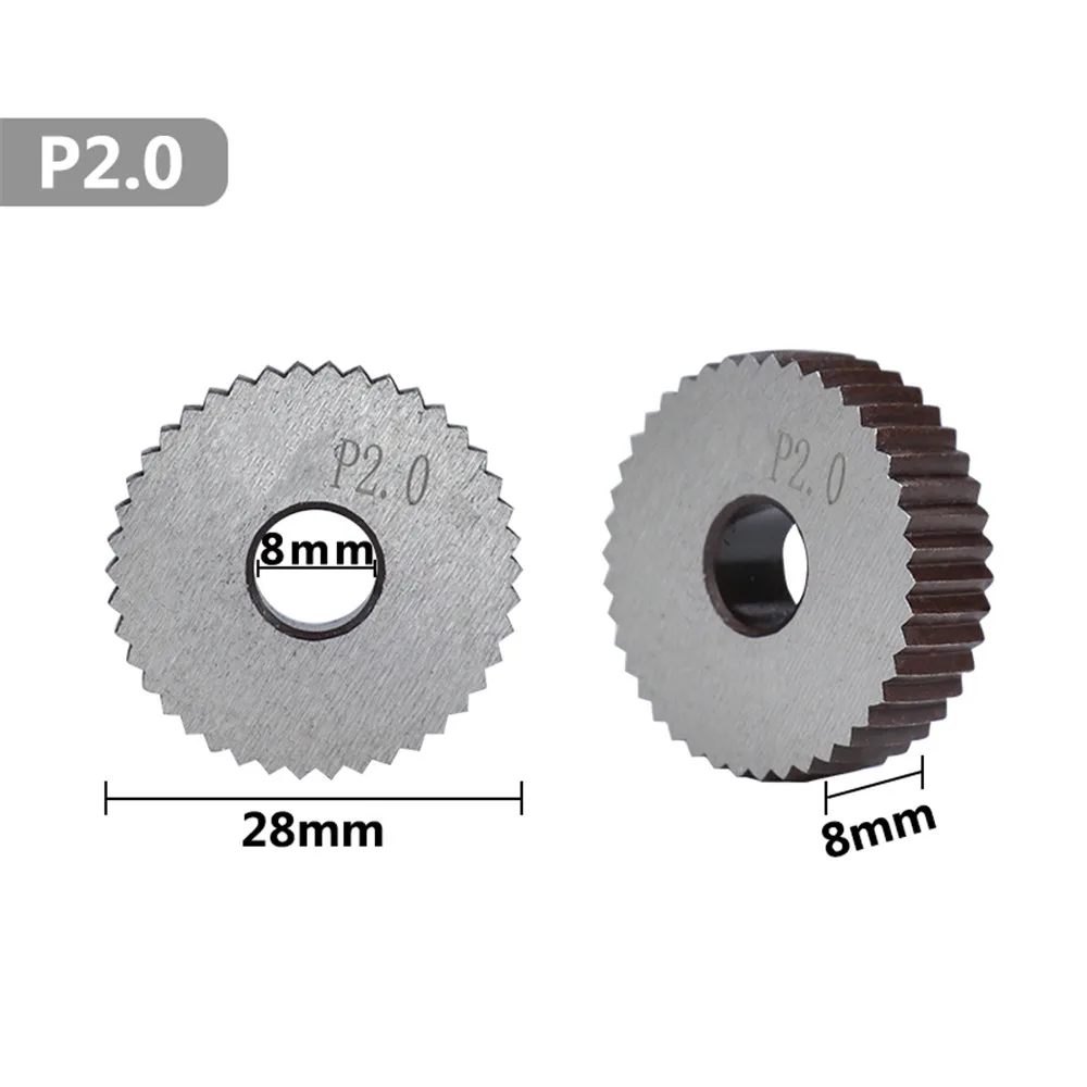 

anti slip single straight coarse 2pcs 2.0mm set for metal lathe diameter 28mm hss wheel lathe knurling tools