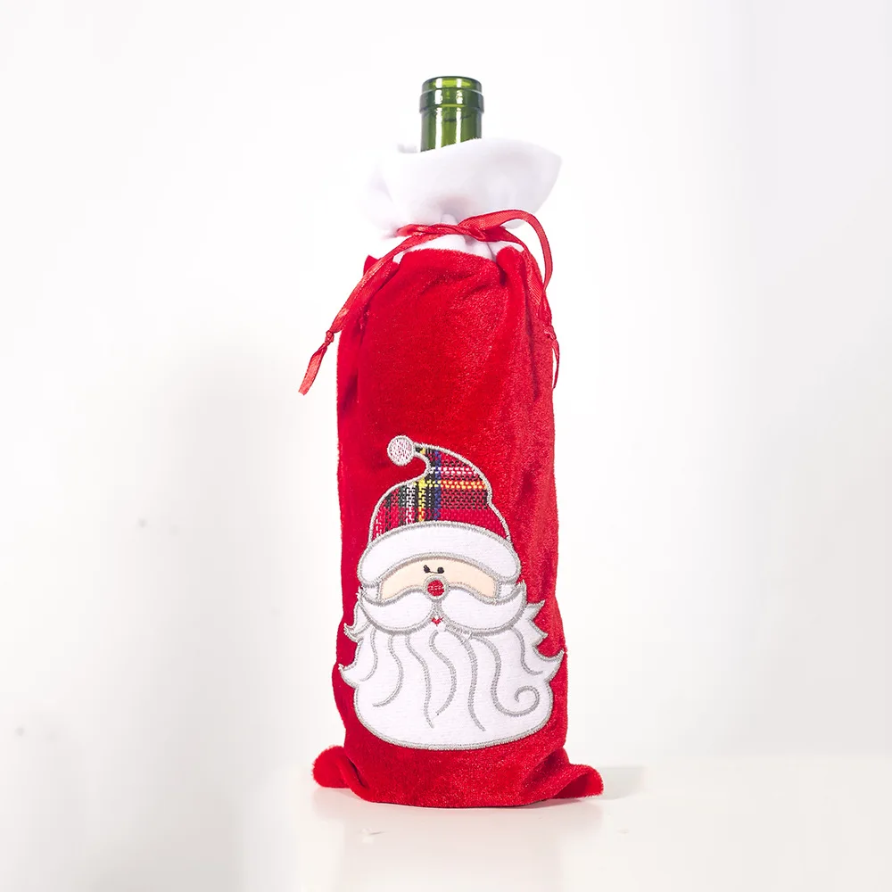 Санта Клаус Снеговик Рождественская бутылка вина Обложка Сумки Рождественская вечеринка Декор для дома вечерние настольные Декор держатели для шампанского