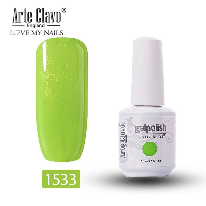 1533 Arte Clavo 15ml New Color Gel Nail Polish UV Glitter Nail Gellak Matt Top Base Soak Off Nail Art Design Lacquer Nail Gel Varnish - Цвет: 1533