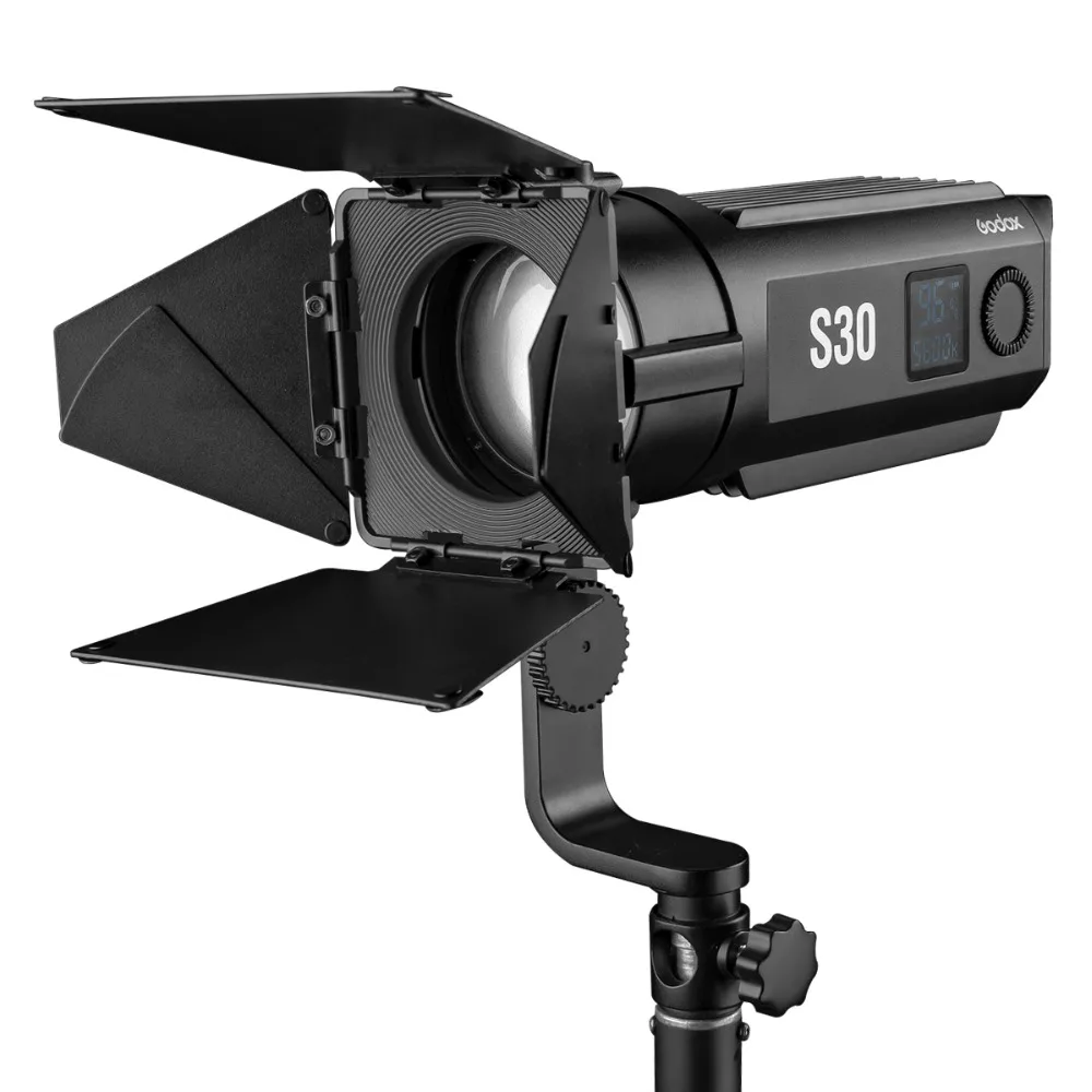  Godox S30 30W Focusing LED Photography Continuous adjustable Light Spotlight With Barn Door For Pro - 4000166665629