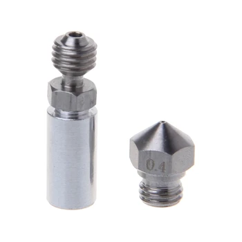 

MK10 All Metal Hotend Kit M7 Nozzle 0.4mm Stainless Steel And Brass 1.75mm Thermal Barrier Tube for MK10 3D Nozzle