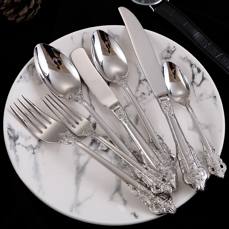 1pcs silver dinnerware set  (5)